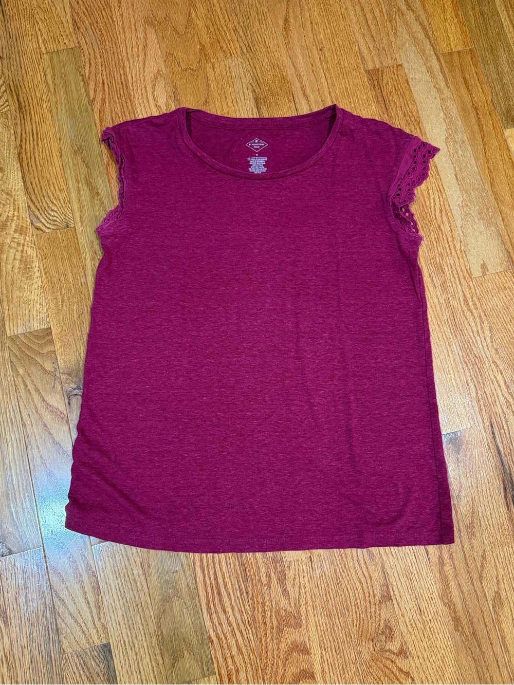 St. John's Bay Berry Lace Cap-Sleeve Tank Top